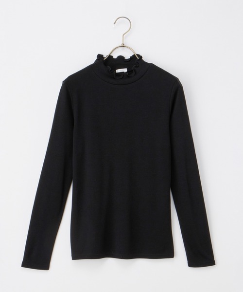 Honeys（ハニーズ）の「メローハイネックＴシャツ（Tシャツ/カットソー・レディース・杢グレー/ブラック/オフホワイト・S/M/LL/L）」の14枚目の写真