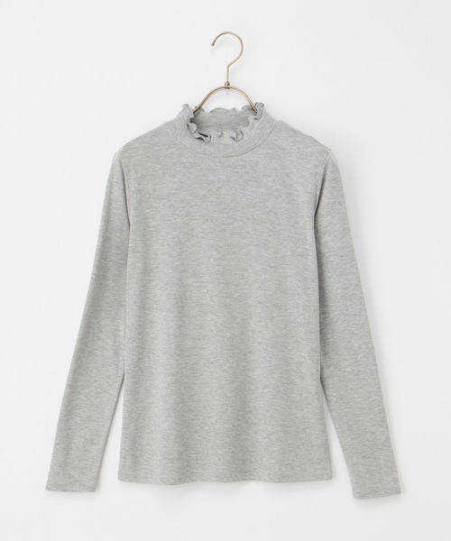 Honeys（ハニーズ）の「メローハイネックＴシャツ（Tシャツ/カットソー・レディース・杢グレー/ブラック/オフホワイト・S/M/LL/L）」の16枚目の写真
