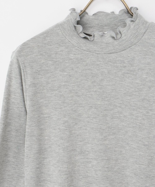 Honeys（ハニーズ）の「メローハイネックＴシャツ（Tシャツ/カットソー・レディース・杢グレー/ブラック/オフホワイト・S/M/LL/L）」の17枚目の写真