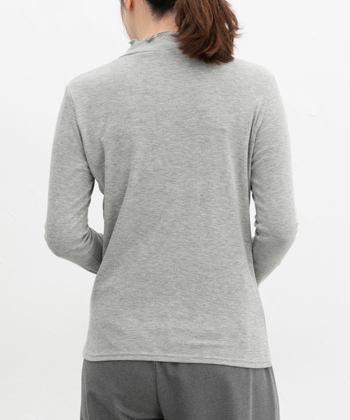 Honeys（ハニーズ）の「メローハイネックＴシャツ（Tシャツ/カットソー・レディース・杢グレー/ブラック/オフホワイト・S/M/LL/L）」の20枚目の写真