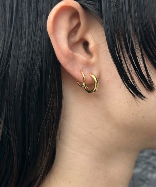 whoseA(フーシー)の「【silver925】NeatHoop15mmPierce16KGP/ニート フープピアス15mm(ピアス(両耳用)・メンズ・ゴールド・FREE)」の5枚目の写真