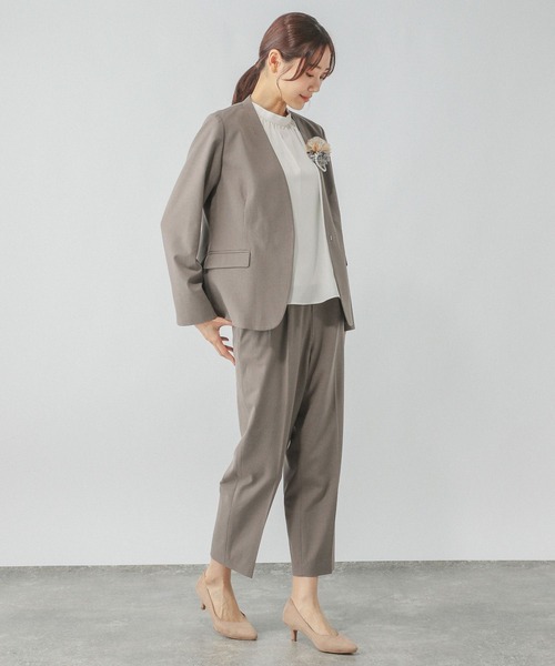 お手入れラクラクスタンドギャザーブラウス/133608（シャツ