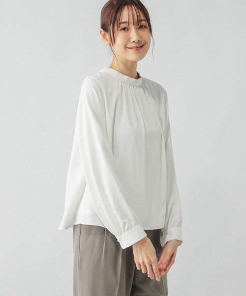 専用出品8 お手入れラクラクスタンドギャザーブラウス/133608（シャツ