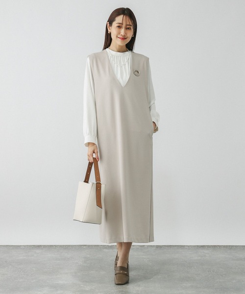 ✱︎専用出品✱︎ お手入れラクラクスタンドギャザーブラウス/133608（シャツ/ブラウス