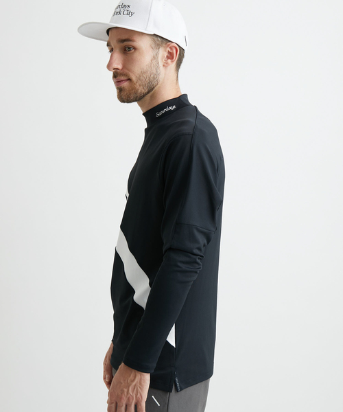 Saturdays Golf(サタデーズゴルフ)の「Tech Mock Slash Shirt(Tシャツ/カットソー・メンズ・ネイビー/ホワイト/ブラック・L/M/S/XL/XXL)」の5枚目の写真
