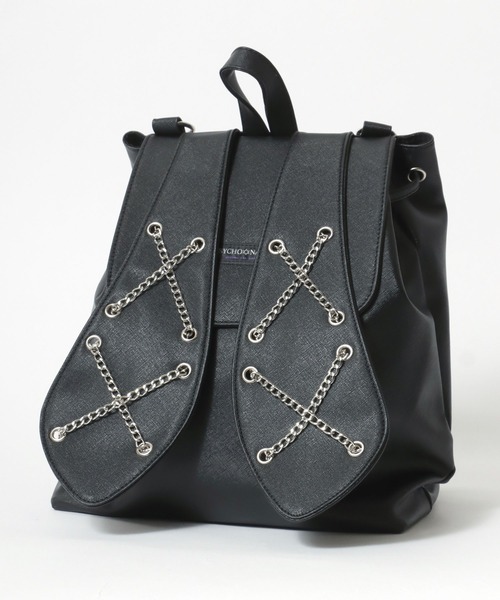 Salong hameu(サロン ハミュー)の「PSYCHO NATION(サイコネーション) うさ耳 チェーン フェイクレザー リュックサック/バックパック(バックパック/リュック・レディース・ブラック/サックスブルー・FREE)」の21枚目の写真