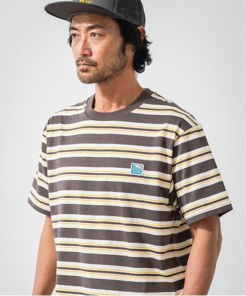 OFFSHORE(オフショア)の「VINTAGE SURF BORDER TEE(Tシャツ/カットソー・メンズ・グリーン/チャコールグレー・S/M/L/XL)」の2枚目の写真