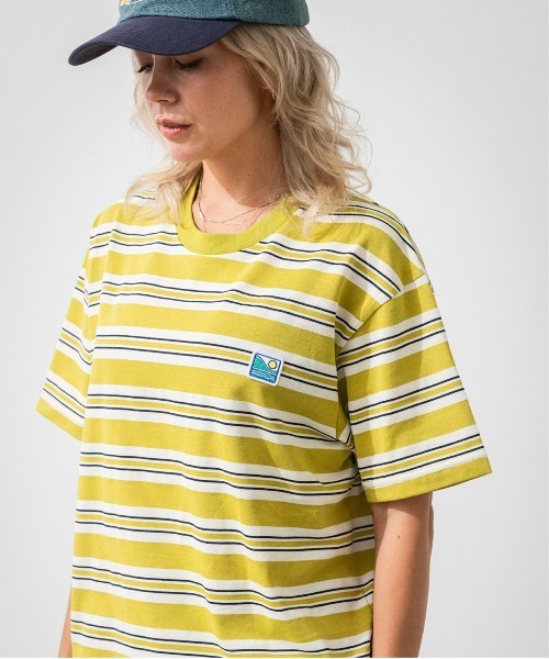OFFSHORE(オフショア)の「VINTAGE SURF BORDER TEE(Tシャツ/カットソー・メンズ・グリーン/チャコールグレー・S/M/L/XL)」の1枚目の写真