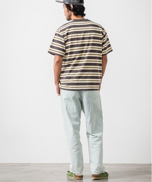 OFFSHORE(オフショア)の「VINTAGE SURF BORDER TEE(Tシャツ/カットソー・メンズ・グリーン/チャコールグレー・S/M/L/XL)」の5枚目の写真