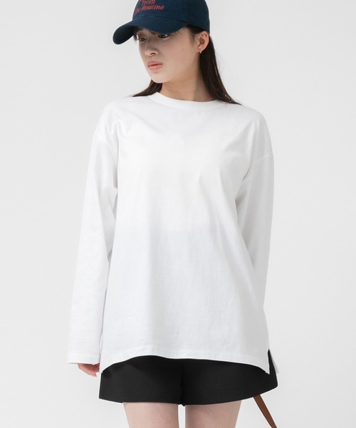 クロノス　ロングスリーブ　オーバーサイズ　白 クロノス ダイアゴナル パネル ロング スリーブ T – 買えるLEON