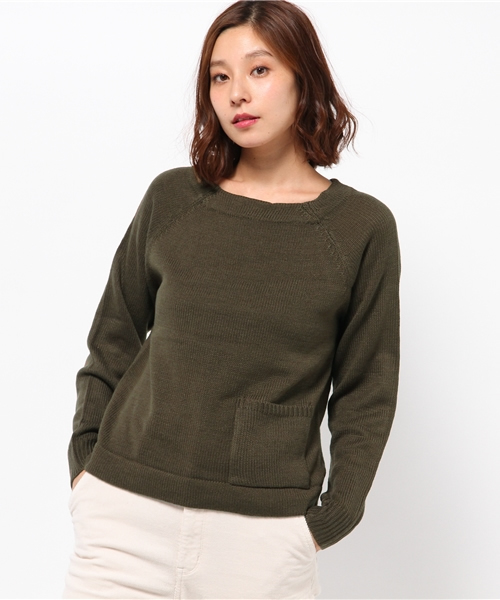 SEVENDAYS=SUNDAY（セブンデイズサンデイ）の「ポケット付　ニットプルオーバー（ニット/セーター・レディース・杢グレー/ブラック/カーキ・MEDIUM/LARGE）」の6枚目の写真