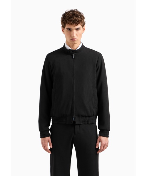 EMPORIO ARMANI(エンポリオアルマーニ)の「【エンポリオ アルマーニ】ジップアップブルゾン マイクロアーミュアクレープ(ブルゾン・メンズ・ブラック・46/48/50/54)」の2枚目の写真
