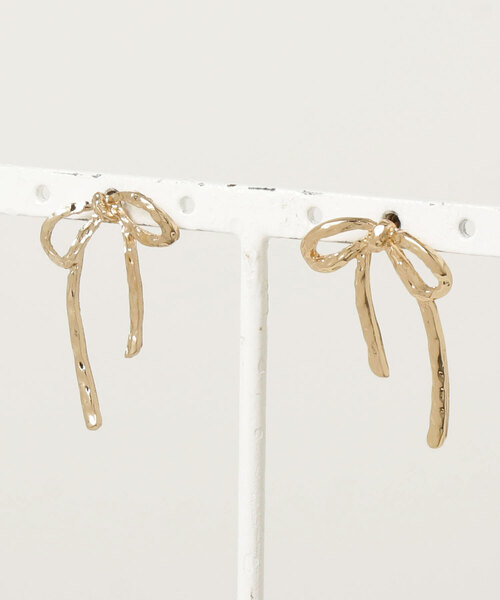Anthe(アンテ)の「【Anthe】リボンピアス / ant-000015(ピアス(両耳用)・レディース・ゴールド/シルバー/ブラック・FREE)」の1枚目の写真