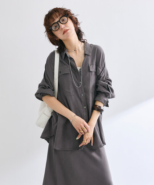 セットアップ可】ガーメントダイワイドシャツ（シャツ/ブラウス