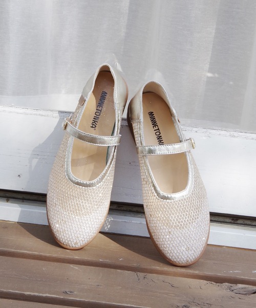 Minnetonka（ミネトンカ）の「MINNETONKA ミネトンカ / メッシュ メリージェーンフラットシューズ 25M01（パンプス・レディース・ブラック/シルバー/ダークブラウン/ゴールド・5/6/7/8/9）」の8枚目の写真