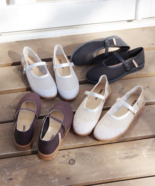 Minnetonka（ミネトンカ）の「MINNETONKA ミネトンカ / メッシュ メリージェーンフラットシューズ 25M01（パンプス・レディース・ブラック/シルバー/ダークブラウン/ゴールド・5/6/7/8/9）」の9枚目の写真