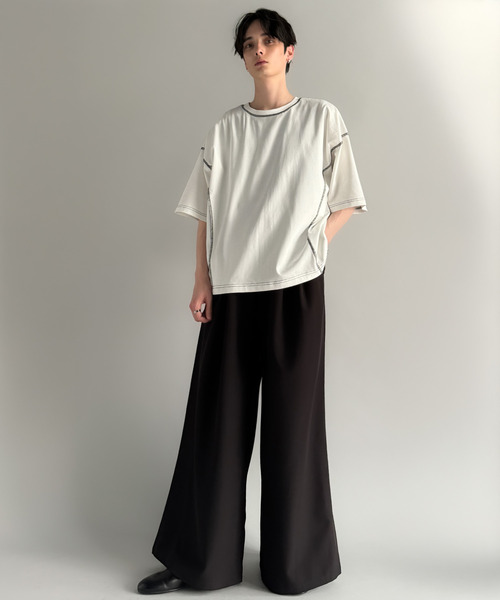 Classical Origin(クラシカルオリジン)の「【Classical Origin】「1枚でも羽織でも。」インサイドアウト仕様2wayダブルジップTシャツ/Inside-Out Oversized Double-Zip 2way T-Shirt(Tシャツ/カットソー・メンズ・ブラック/オフホワイト/チャコールグレー・LARGE/SMALL/MEDIUM)」の22枚目の写真