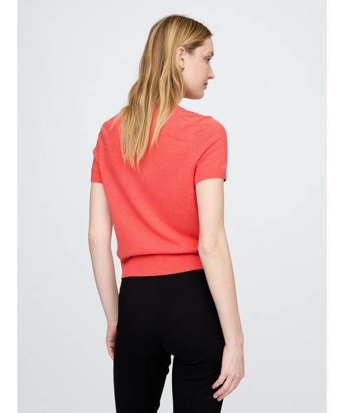 GAP(ギャップ)の「CashSoft カシミヤタッチ 半袖 ミニTシャツ(ニット/セーター・レディース・コーラル/ブルー/アイボリー/ブラック/イエロー・XXS/XL/L/M/S/XS)」の7枚目の写真