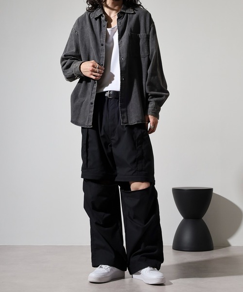 ROOT THREE(ルートスリー)の「ROOT THREE TCウェザー デタッチャブル ヘリクルー パンツ(その他パンツ・メンズ・ヘザーチャコール/ブラック/カーキ・L/S/M/LL)」の13枚目の写真