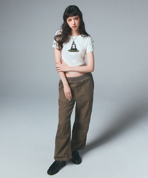 【X-girl】ANGEL FACE PATCH S/S BABY TEE Tシャツ ANGEL FACE PATCH S/S BABY TEE（Tシャツ/カットソー）｜X-girl