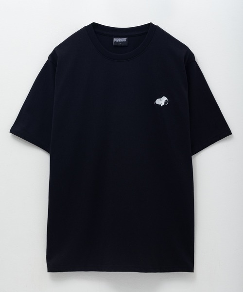 PEANUTS(ピーナッツ)の「PEANUTS ロゴサガラ刺繍Tシャツ(Tシャツ/カットソー・メンズ・ブラック/ホワイト・M/L/XL)」の6枚目の写真