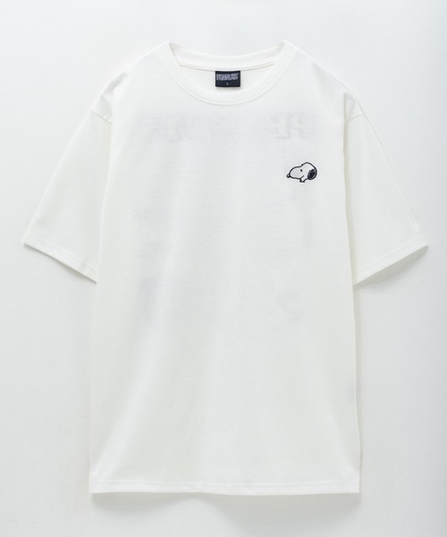 PEANUTS(ピーナッツ)の「PEANUTS ロゴサガラ刺繍Tシャツ(Tシャツ/カットソー・メンズ・ブラック/ホワイト・M/L/XL)」の3枚目の写真