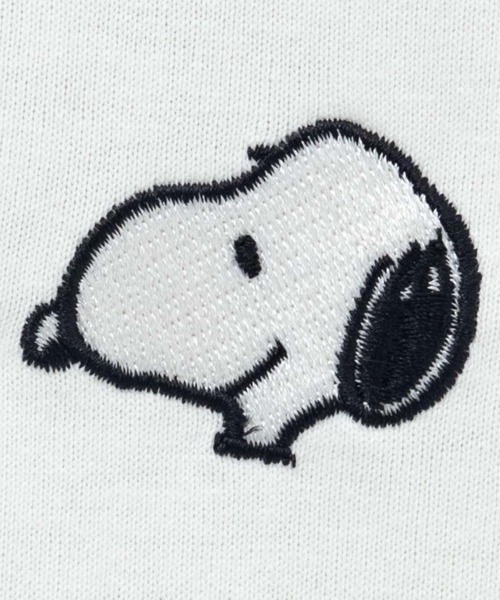 PEANUTS(ピーナッツ)の「PEANUTS ロゴサガラ刺繍Tシャツ(Tシャツ/カットソー・メンズ・ブラック/ホワイト・M/L/XL)」の4枚目の写真