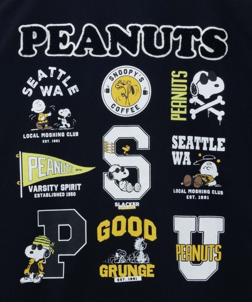 PEANUTS(ピーナッツ)の「PEANUTS ロゴサガラ刺繍Tシャツ(Tシャツ/カットソー・メンズ・ブラック/ホワイト・M/L/XL)」の8枚目の写真
