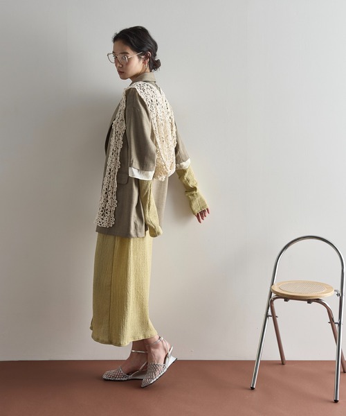 セール】スイッチシアーカフハーフスリーブテーラードジャケット