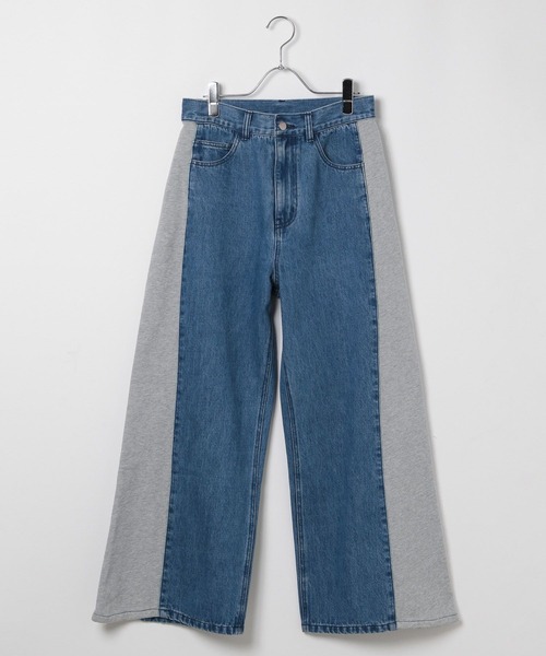 LEPSIM（レプシィム）の「サイド切り替えデニムパンツ　291099（デニムパンツ・レディース・チャコールグレー/ブルー・FREE）」の2枚目の写真