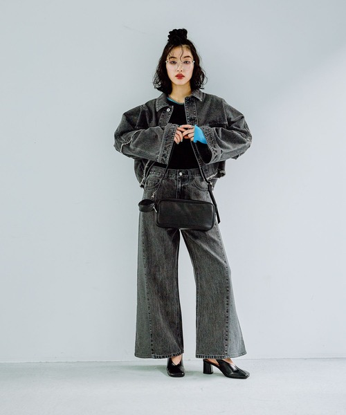 LEPSIM（レプシィム）の「サイド切り替えデニムパンツ　291099（デニムパンツ・レディース・チャコールグレー/ブルー・FREE）」の7枚目の写真