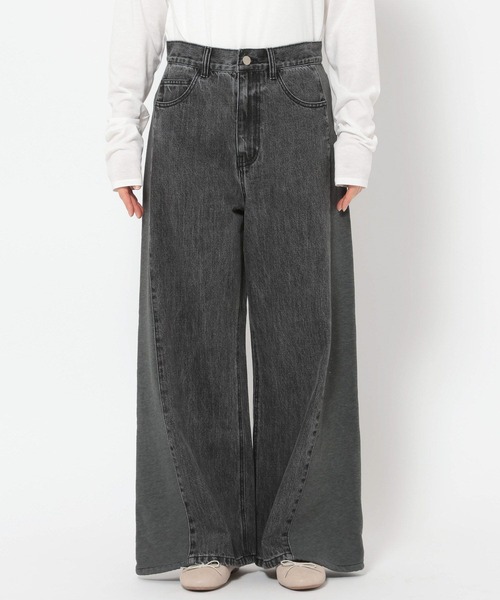 LEPSIM（レプシィム）の「サイド切り替えデニムパンツ　291099（デニムパンツ・レディース・チャコールグレー/ブルー・FREE）」の8枚目の写真