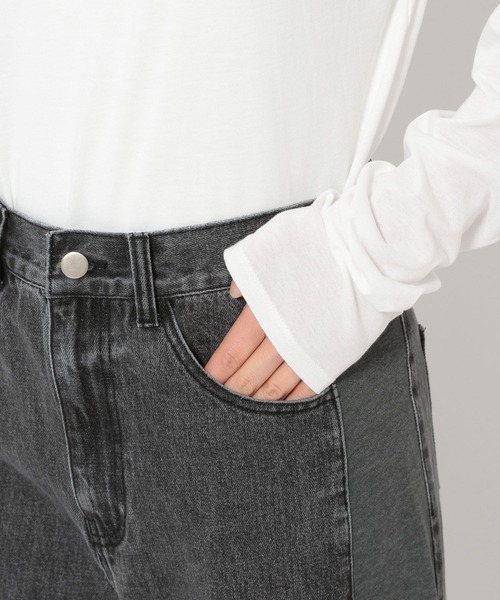 LEPSIM（レプシィム）の「サイド切り替えデニムパンツ　291099（デニムパンツ・レディース・チャコールグレー/ブルー・FREE）」の12枚目の写真