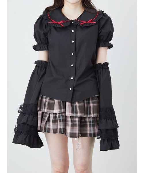 Ank Rouge(アンクルージュ)の「はしごリボン姫袖ブラウス(シャツ/ブラウス・レディース・ホワイト/ピンク/ブラック・M)」の5枚目の写真