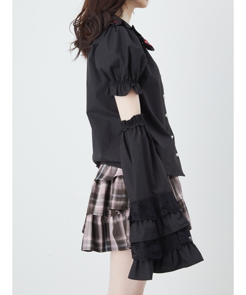 Ank Rouge(アンクルージュ)の「はしごリボン姫袖ブラウス(シャツ/ブラウス・レディース・ホワイト/ピンク/ブラック・M)」の6枚目の写真