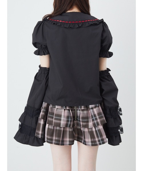 Ank Rouge(アンクルージュ)の「はしごリボン姫袖ブラウス(シャツ/ブラウス・レディース・ホワイト/ピンク/ブラック・M)」の7枚目の写真