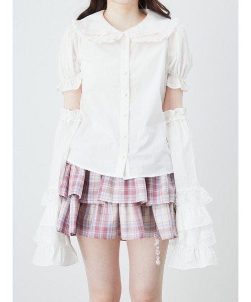 Ank Rouge(アンクルージュ)の「はしごリボン姫袖ブラウス(シャツ/ブラウス・レディース・ホワイト/ピンク/ブラック・M)」の9枚目の写真