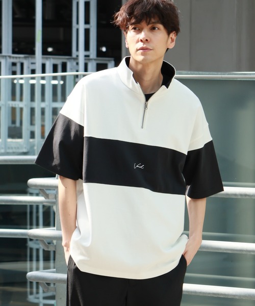 セール】パネルハーフZIPロゴT / 283481（Tシャツ/カットソー