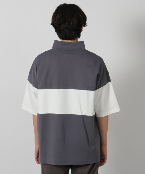 LAKOLE（ラコレ）の「パネルハーフZIPロゴＴ / 283481（Tシャツ/カットソー・メンズ・ホワイト/ライトグレー/ブラック/グリーン/パープル・LARGE/X-LARGE/MEDIUM）」の16枚目の写真