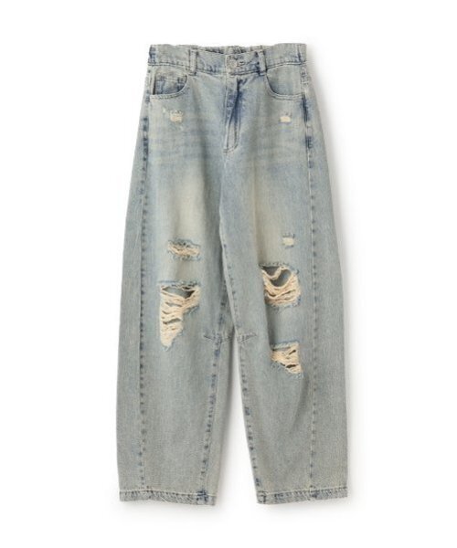 LOVETOXIC（ラブトキシック）の「【LTXC】バレルレッグダメージデニム（デニムパンツ・キッズ・ブラック/サックスブルー/ブルー/グレー/ネイビー・M:150cm/L:160cm/S:140cm）」の13枚目の写真