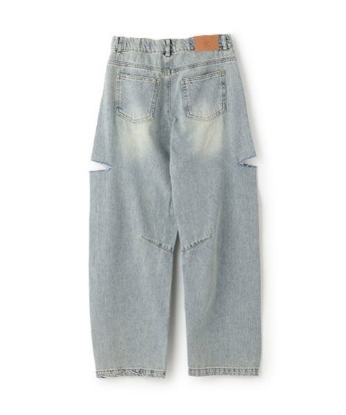 LOVETOXIC（ラブトキシック）の「【LTXC】バレルレッグダメージデニム（デニムパンツ・キッズ・ブラック/サックスブルー/ブルー/グレー/ネイビー・M:150cm/L:160cm/S:140cm）」の15枚目の写真