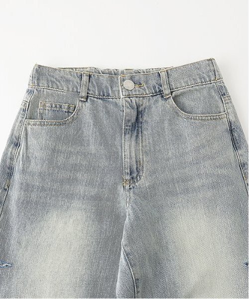 LOVETOXIC（ラブトキシック）の「【LTXC】バレルレッグダメージデニム（デニムパンツ・キッズ・ブラック/サックスブルー/ブルー/グレー/ネイビー・M:150cm/L:160cm/S:140cm）」の16枚目の写真