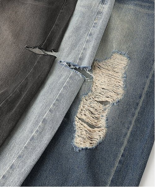 LOVETOXIC（ラブトキシック）の「【LTXC】バレルレッグダメージデニム（デニムパンツ・キッズ・ブラック/サックスブルー/ブルー/グレー/ネイビー・M:150cm/L:160cm/S:140cm）」の20枚目の写真