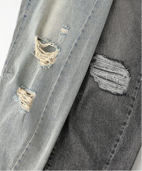 LOVETOXIC（ラブトキシック）の「【LTXC】バレルレッグダメージデニム（デニムパンツ・キッズ・ブラック/サックスブルー/ブルー/グレー/ネイビー・M:150cm/L:160cm/S:140cm）」の21枚目の写真