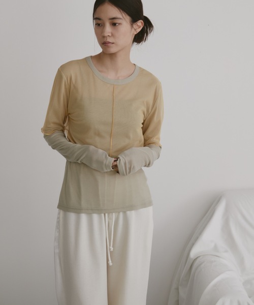 duei（デュイ）の「シアーレイヤードロングスリーブトップス（Tシャツ/カットソー・レディース・ブルー/オレンジ・FREE）」の11枚目の写真