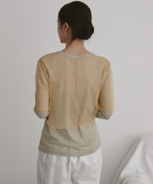 duei（デュイ）の「シアーレイヤードロングスリーブトップス（Tシャツ/カットソー・レディース・ブルー/オレンジ・FREE）」の10枚目の写真