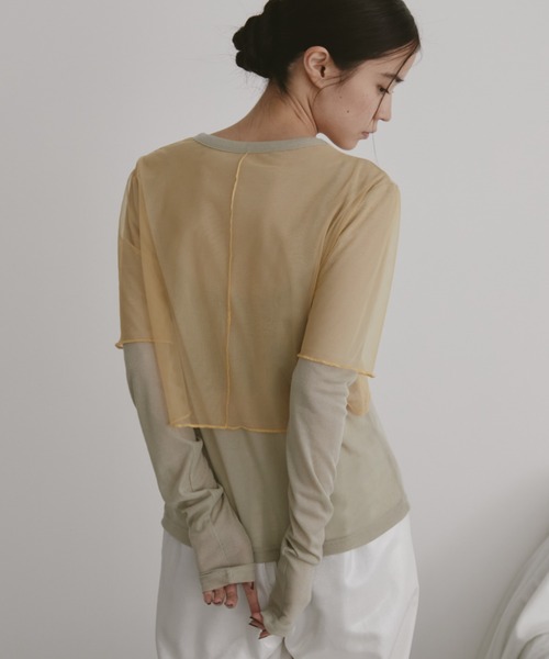 duei（デュイ）の「シアーレイヤードロングスリーブトップス（Tシャツ/カットソー・レディース・ブルー/オレンジ・FREE）」の7枚目の写真