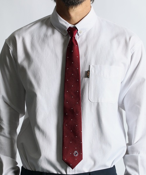 The DUFFER of ST.GEORGE（ザダファーオブセントジョージ）の「DUFFER ORIGINAL DOT TIE：DUFFERオリジナル ドットタイ（ネクタイ・メンズ・グレー/ネイビー/バーガンディー・F）」の3枚目の写真