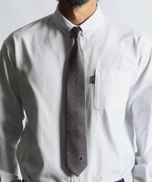 The DUFFER of ST.GEORGE（ザダファーオブセントジョージ）の「DUFFER ORIGINAL DOT TIE：DUFFERオリジナル ドットタイ（ネクタイ・メンズ・グレー/ネイビー/バーガンディー・F）」の2枚目の写真