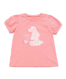 SLAP SLIP（スラップスリップ）の「ウサギネコクマアニマルパッチ刺しゅうプリントパフスリーブTシャツ(80~130cm)（Tシャツ/カットソー・キッズ）」